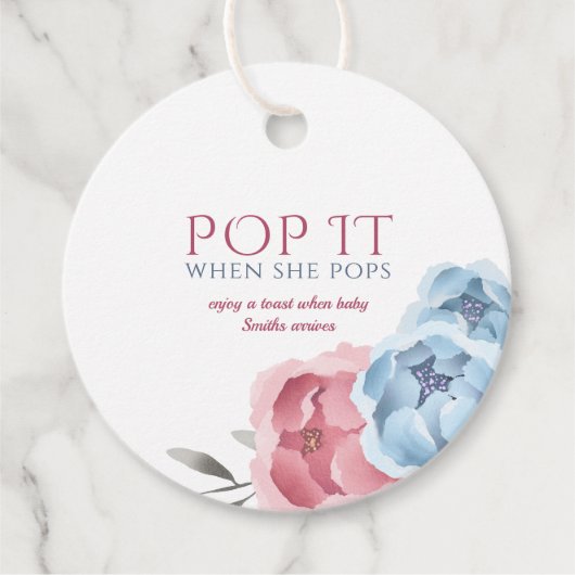 フローラの水ポップ・アートの色を彼女がポップメッセージカード フェイバータグ (正面)