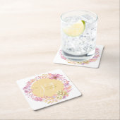 フローラの水彩の喜び スクエアペーパーコースター (インサイチュ)