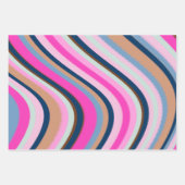 フローラの水彩ピンクヴェネチアンブルーシダー ラッピングペーパーシート (正面2)