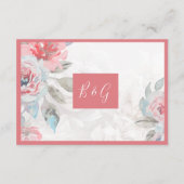 フローラの水彩広花バラ結婚牡丹 エンクロージャーカード (裏面)