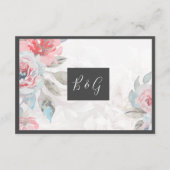 フローラの水彩広花バラ結婚牡丹 エンクロージャーカード (裏面)