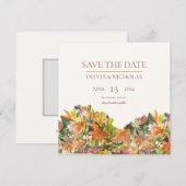 フローラの水彩日付カードの保存 セーブザデート (正面/裏面)