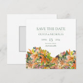 フローラの水彩日付カードの保存 セーブザデート (正面/裏面)