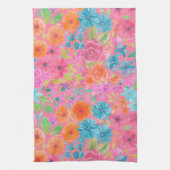 フローラの水彩模様 キッチンタオル (縦)