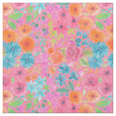 フローラの水彩模様 ファブリック (クローズアップ)