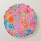 フローラの水彩模様 ラウンドクッション (裏面)