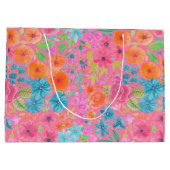 フローラの水彩模様 ラージペーパーバッグ (裏面)