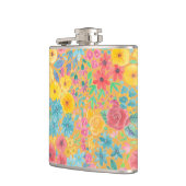 フローラの水彩模様（黄色） フラスク (左)