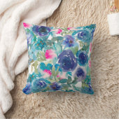 フローラの水彩画 クッション (ブランケット)