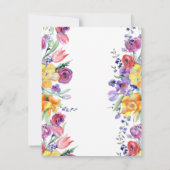 フローラの水彩白の日付を保存 案内状 (裏面)