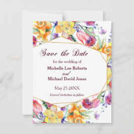 フローラの水彩白の日付を保存 案内状