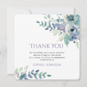 フローラの水彩葬儀サンキューカード 招待状 (正面)