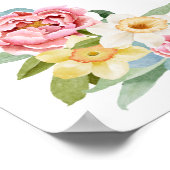 フローラの水彩近くポスター ポスター (角)