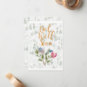 フローラの水色が良く取得すぐにフラットノートカード ノートカード (正面/裏面インサイチュ)