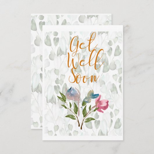 フローラの水色が良く取得すぐにフラットノートカード ノートカード (正面/裏面)