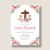 フローラの水色の宗教的なクロスのイースターブランチ 招待状