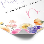 フローラの水色の数のキスブライダルシャワー ポスター (角)