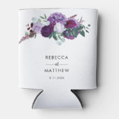 フローラの水色の結婚スクリプト 缶クーラー (正面)