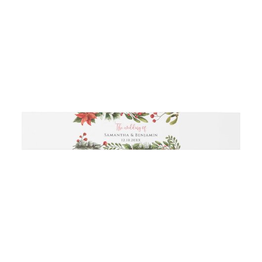 フローラの水色の緑の冬の結婚式 招待状ベリーバンド (フラット)