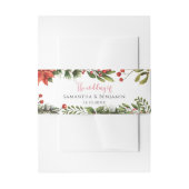 フローラの水色の緑の冬の結婚式 招待状ベリーバンド (正面例)