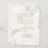 フローラの水色の葉のオーバーレイ結婚の詳細 招待状 (正面)