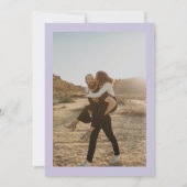 フローラの水色ほこりっぽいラベンダー結婚の写真 招待状 (裏面)