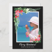 フローラの水色クリスマスフォト シーズンカード (正面)