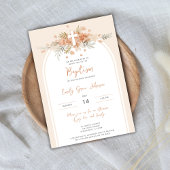 フローラの水色クロスピーチバプテスマ写真 招待状