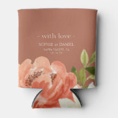 フローラの水色テラコッタ結婚の愛と 缶クーラー (正面)