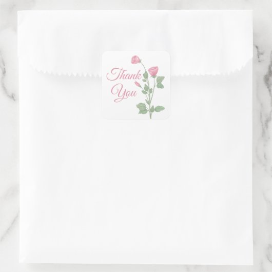 フローラの水色ピンクの花結婚の感謝 スクエアシール (バッグ)