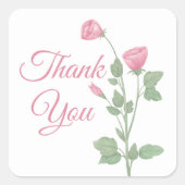 フローラの水色ピンクの花結婚の感謝 スクエアシール (正面)