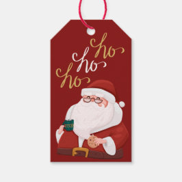 フローラの水色メリークリスマスサンタギフトラベル ギフトタグ