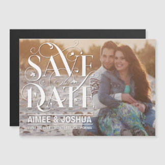 フローラの活躍タイポグラフィ写真を保存 マグネット招待状