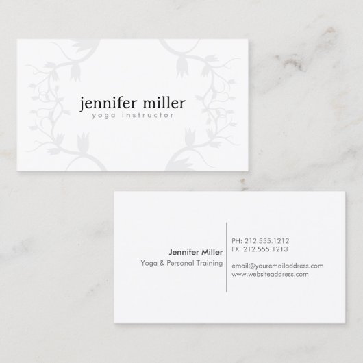 フローラの淡い灰色の枝 名刺 (正面/裏面)