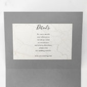 フローラの灰色の三つ折り結婚で一つ 三つ折り招待状 (内部最初)