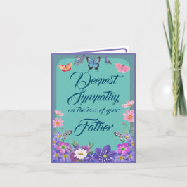 フローラの父を失った弔電メッセージカード サンキューカード