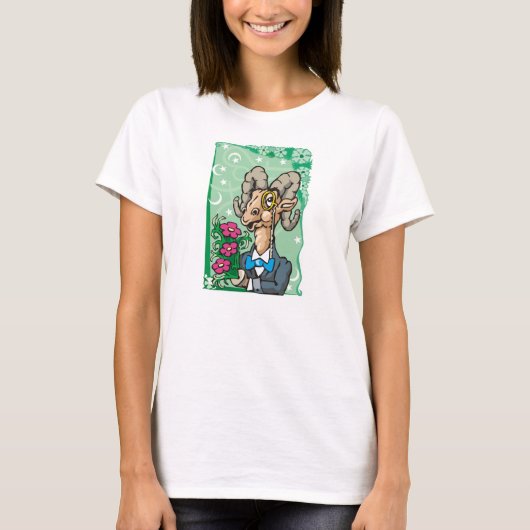 フローラの牡羊座とボウタイ Tシャツ (正面)