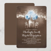 フローラの瓶の素朴なストリングラ結婚イト 招待状 (正面/裏面)