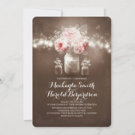 フローラの瓶の素朴なストリングラ結婚イト 招待状