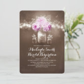 フローラの瓶の素朴なストリングラ結婚イト 招待状 (スタンド正面)