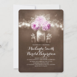 フローラの瓶の素朴なストリングラ結婚イト 招待状