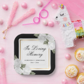 フローラの白い黒の金ゴールドを愛の記憶に ペーパープレート (パーティー)