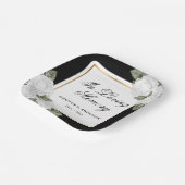 フローラの白い黒の金ゴールドを愛の記憶に ペーパープレート (傾斜あり)