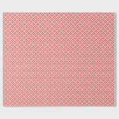 フローラの着物プリント、コーラルピンクとブルゴーニュ ラッピングペーパー (フラット)