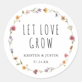 フローラの種を愛の種結婚に育てる野花 ラウンドシール