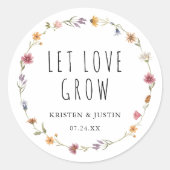 フローラの種を愛の種結婚に育てる野花 ラウンドシール (正面)