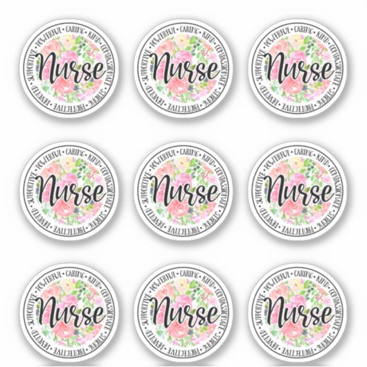 フローラの種類と気にナースのシール シール (正面)