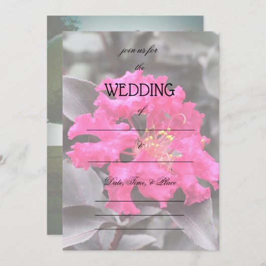 フローラの空白の結婚式招待状 招待状 (正面/裏面)