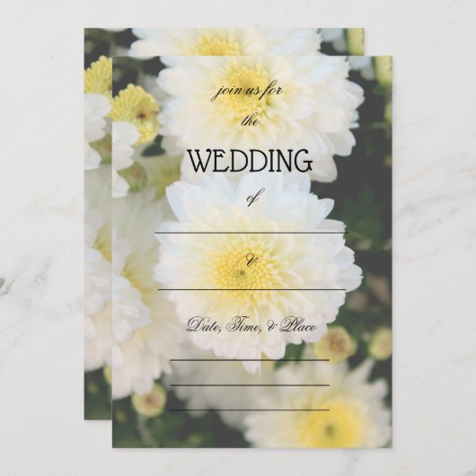 フローラの空白の結婚式招待状 招待状 (正面/裏面)