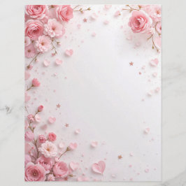 フローラの紙文字の背景、Valentin レターヘッド